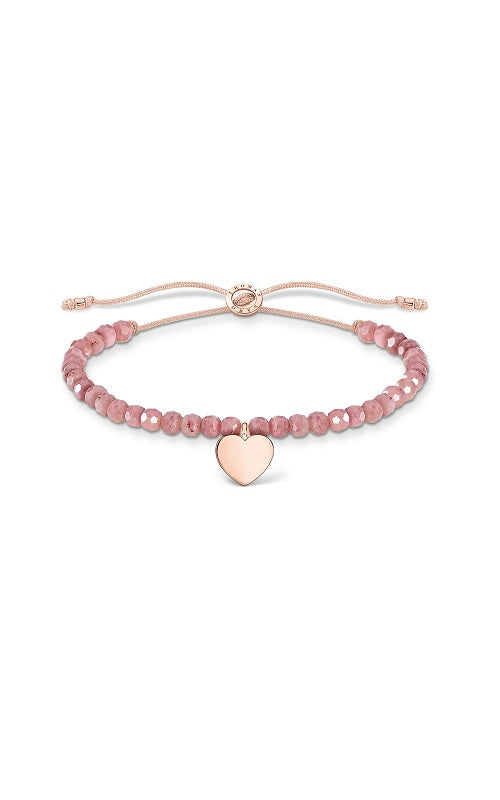 BRACELET PINK PEARLS HEART ROSE GOLD by Thomas Sabo