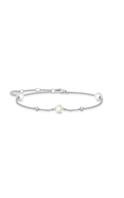 BRACELET PEARLS WITH WHITE STONES SILVER by Thomas Sabo