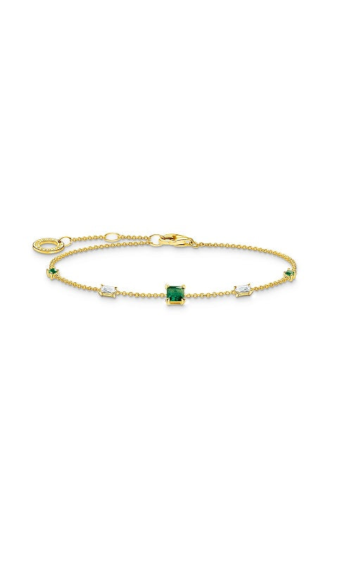 BRACELET WITH GREEN AND WHITE STONES by Thomas Sabo