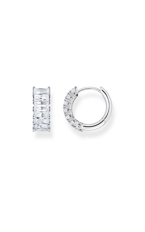 HOOP EARRINGS WHITE STONES PAVE SILVER by Thomas Sabo