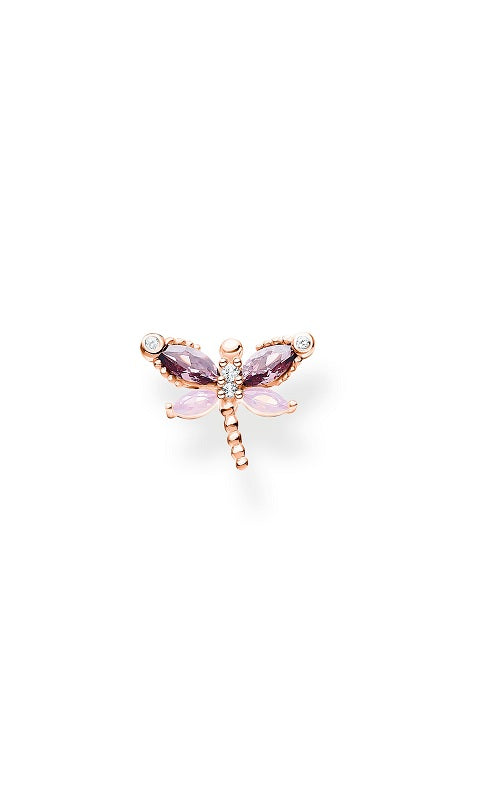 SINGLE EAR DRAGONFLY STUD WITH  STONES ROSE GOLD by Thomas Sabo