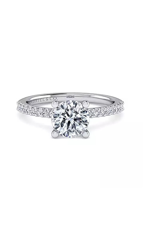 14K White Gold Round Diamond Engagement Ring ER14918R6W44JJ