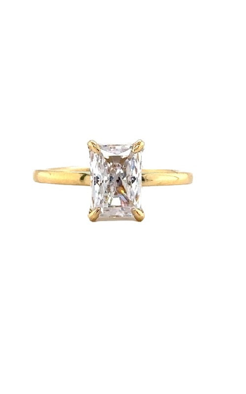 14K Yellow Gold Rectangular Radiant Cut Diamond Engagement Ring G14143