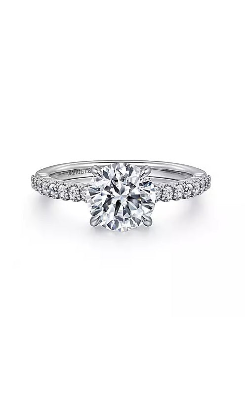 14K White Gold Round Diamond Engagement Ring ER16147R6W44JJ