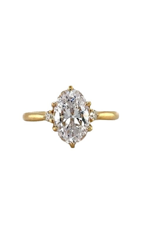 14K White Gold Oval Diamond Engagement Ring G14145