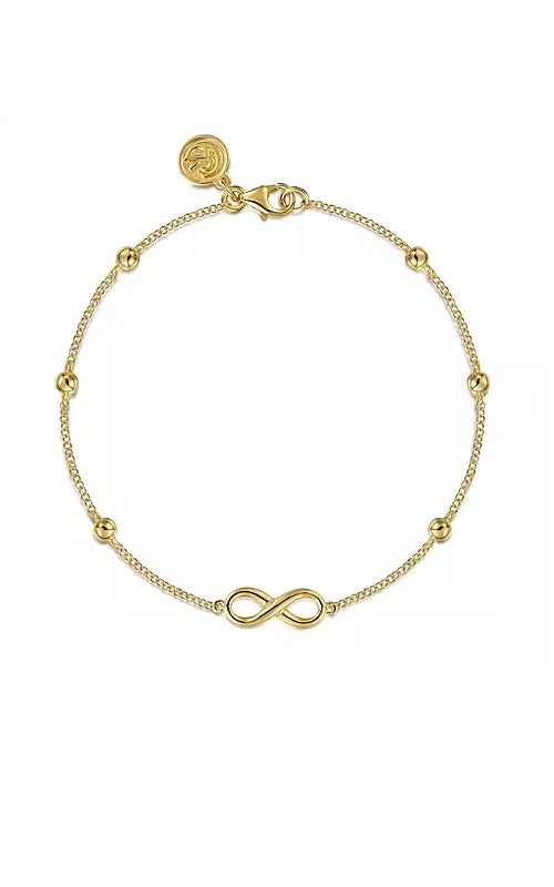 14K Yellow Gold Bujukan Chain Bracelet with Infinity Station G14153