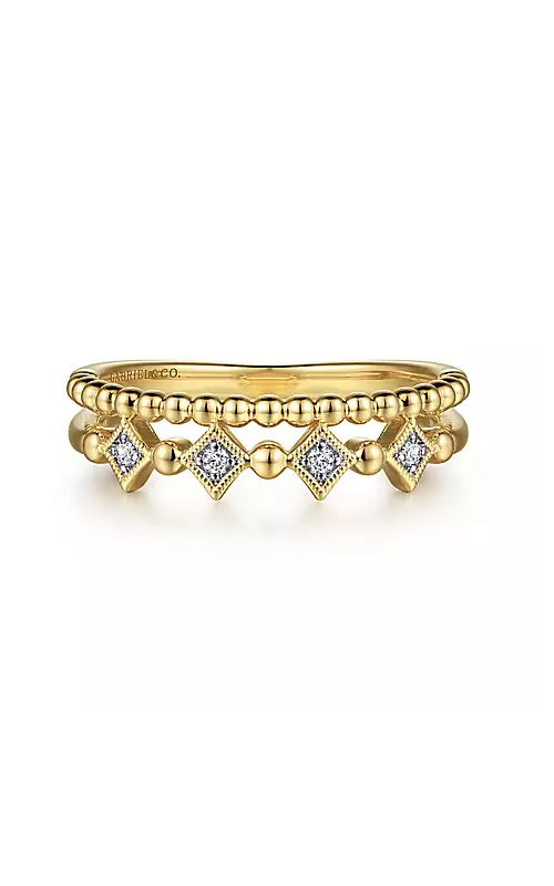 14K Yellow Gold Bujukan Stackable Diamond Ring G14171
