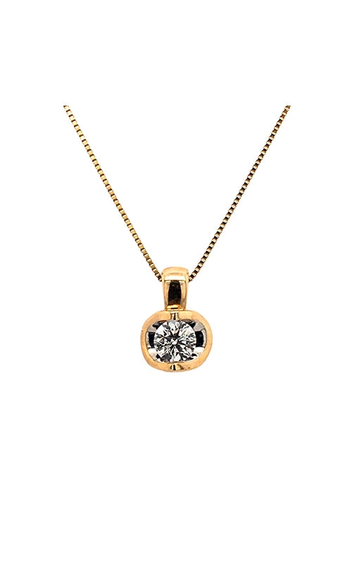 14K YELLOW GOLD SOLITAIRE DIAMOND NECKLACE  G12403